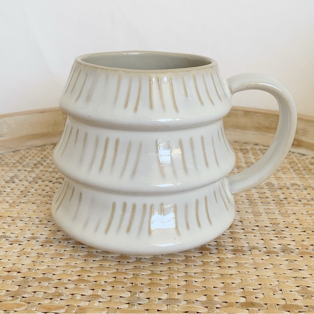 Indigo Holiday Christmas Tree Shaped Grey  White Textured Mug